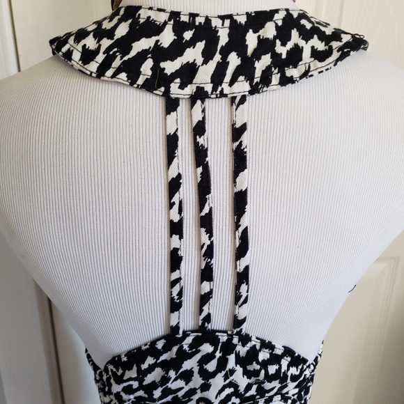 Animal print leopard unique open back denim vest S - Picture 2 of 4